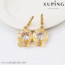91366- Xuping Jewelry Fahion Woman Gold Plated Rrop Earrings With Butterfly Shaped